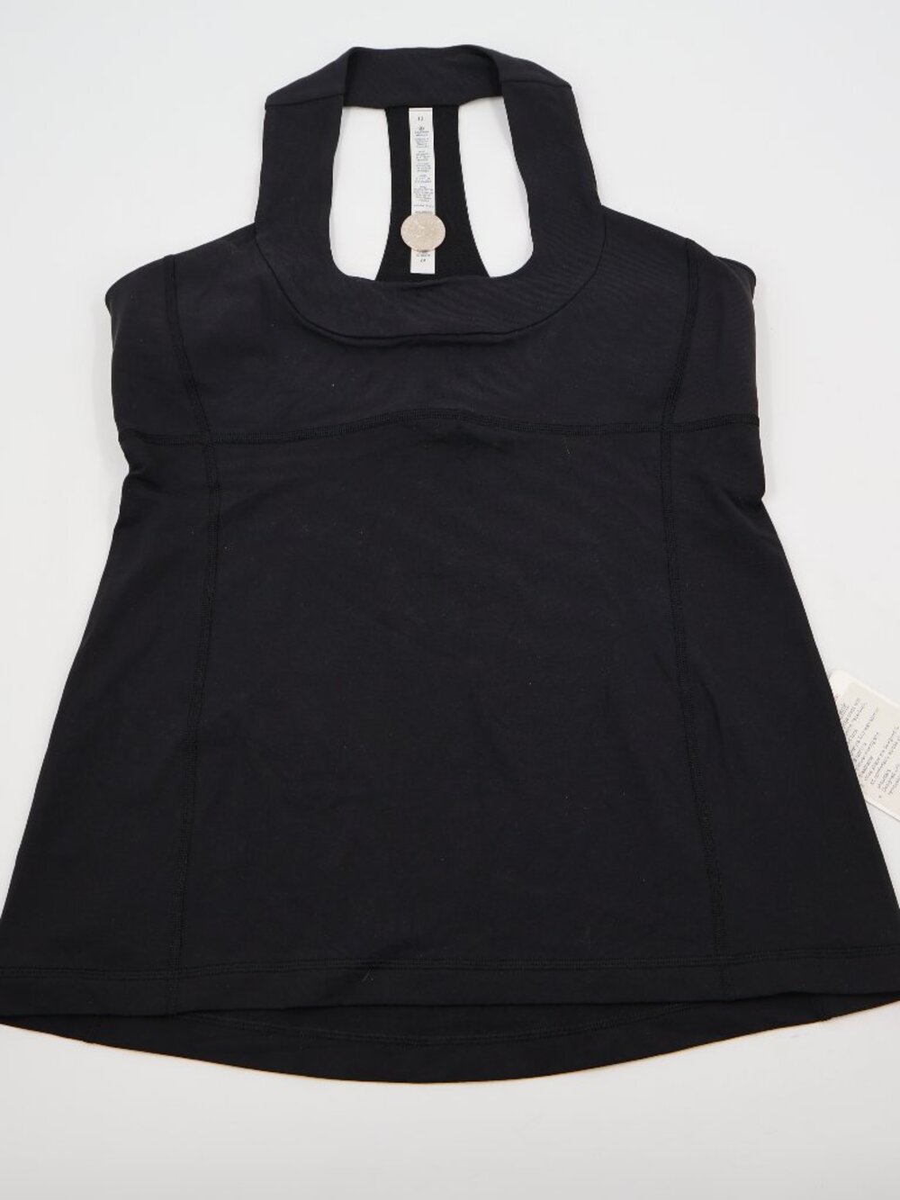Lululemon Scoop Neck Tank Womens 12 Black Luon Racerback Yoga Top W1D32S